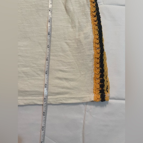Free People Bora Bora Crochet Racerback Tank Top Cream Yellow Black size xs - Picture 11 of 15